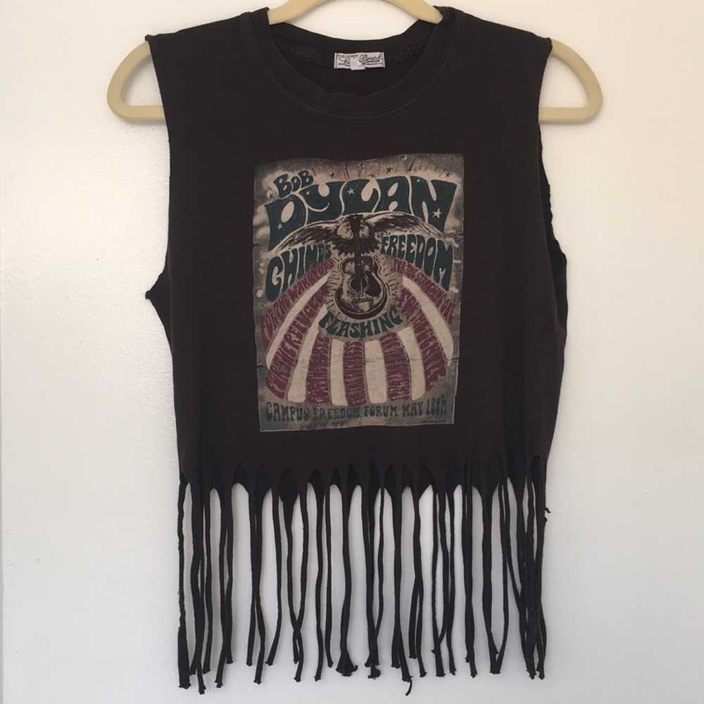 Lucky Brand Vintage Style Crop Tank with Fringe